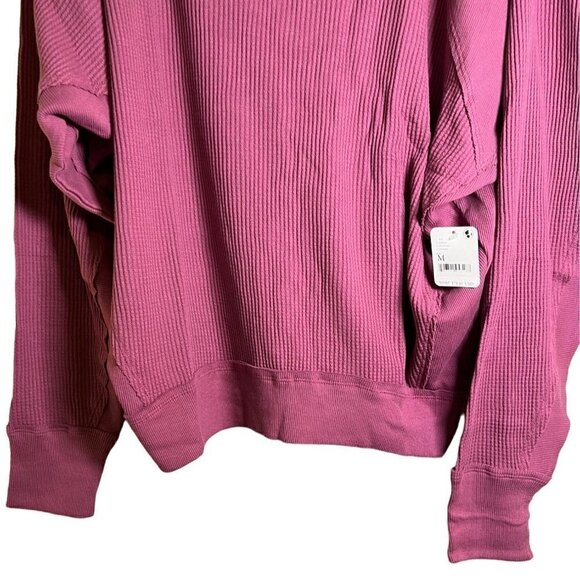 Nwt Free People "Santa Clara" Women's Thermal Top Mulberry Size M - Picture 4 of 11